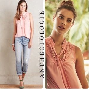 ANTHROPOLOGIE Maeve Luca Tie Neck Blouse